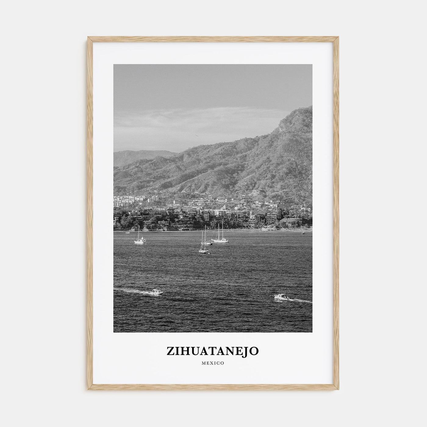 Zihuatanejo Portrait B&W Poster