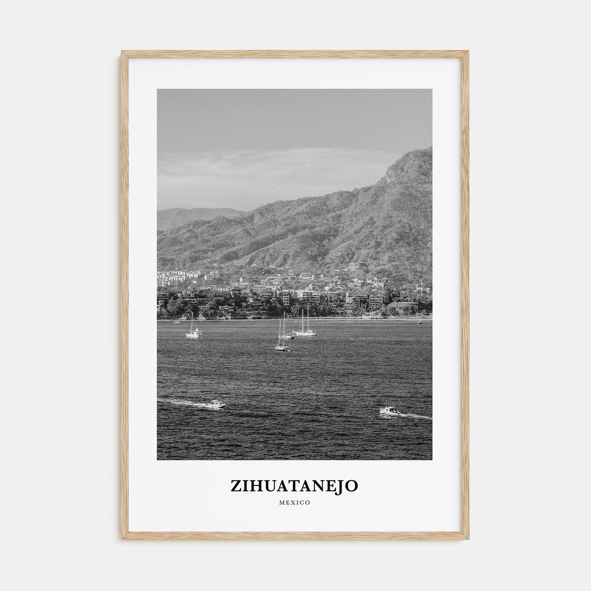 Zihuatanejo Portrait B&W Poster