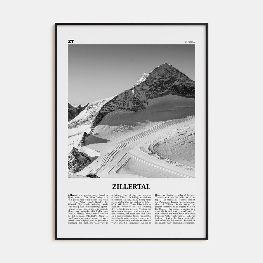 Zillertal Travel B&W Poster