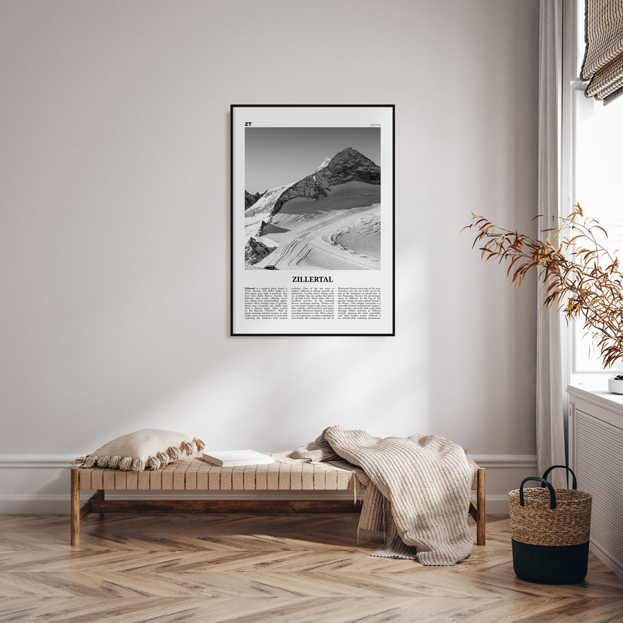 Zillertal Travel B&W Poster