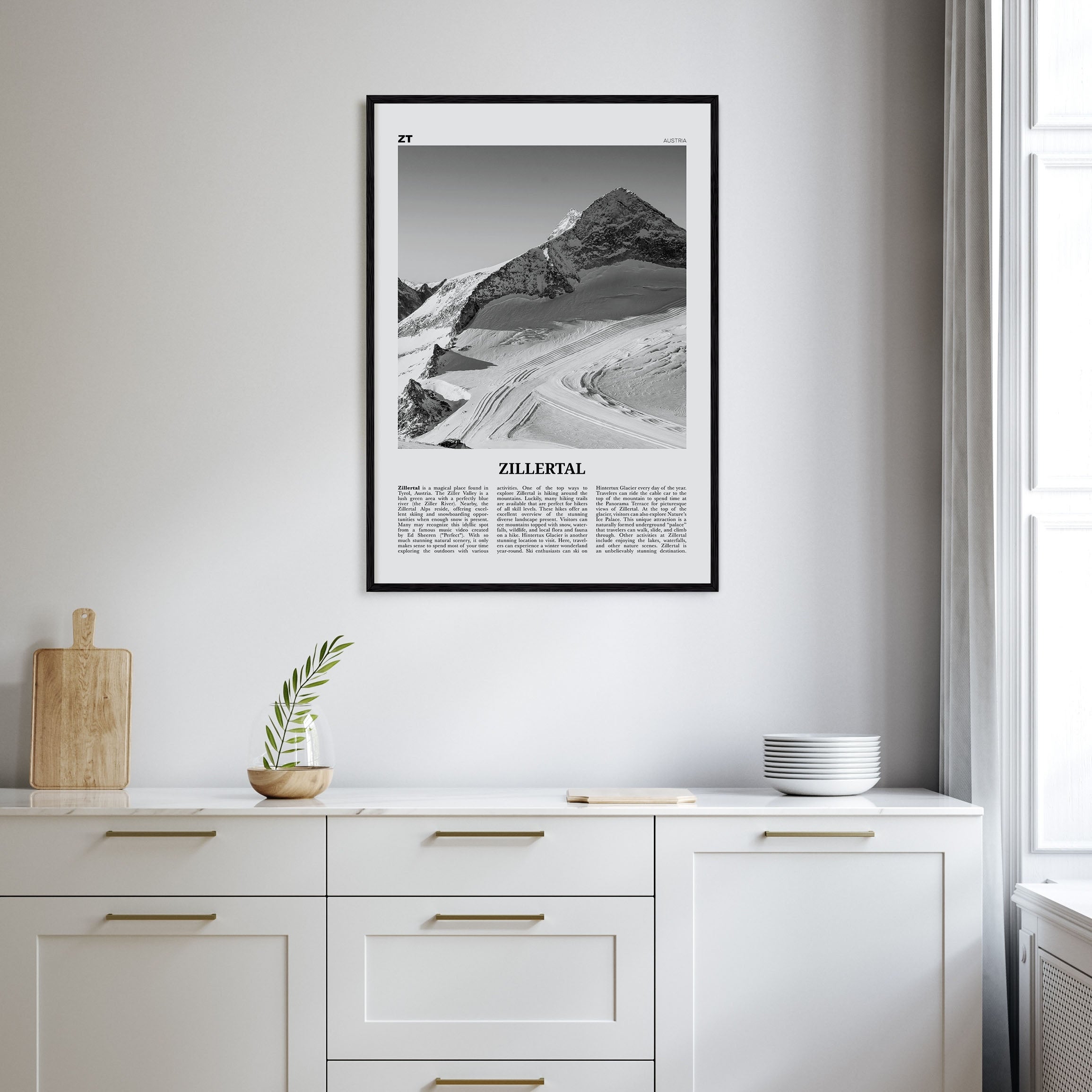 Zillertal Travel B&W Poster