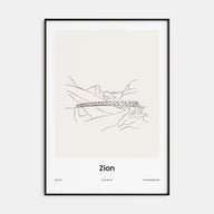 Zion National Park Drawn Poster
