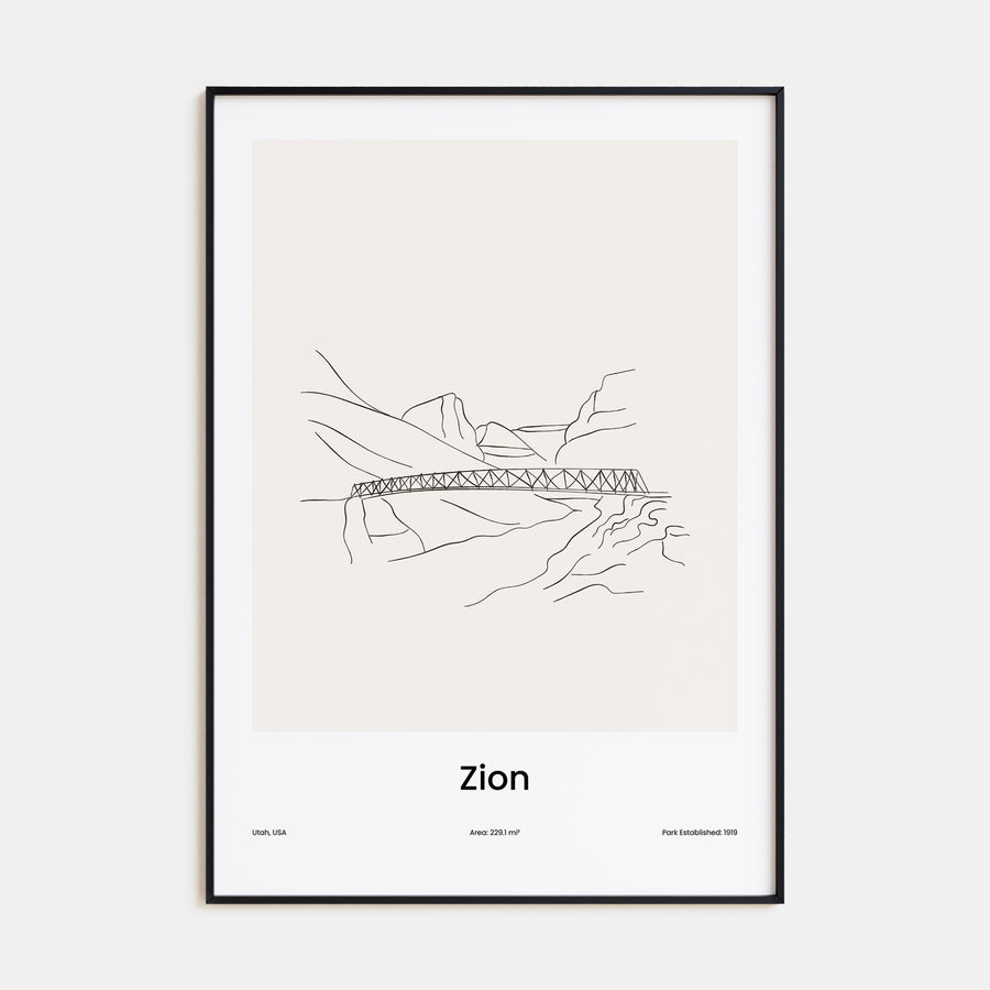 Zion National Park Drawn Poster