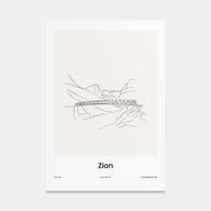 Zion National Park Drawn Poster