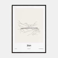 Zion National Park Drawn Poster