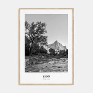 Zion National Park Portrait B&W Poster