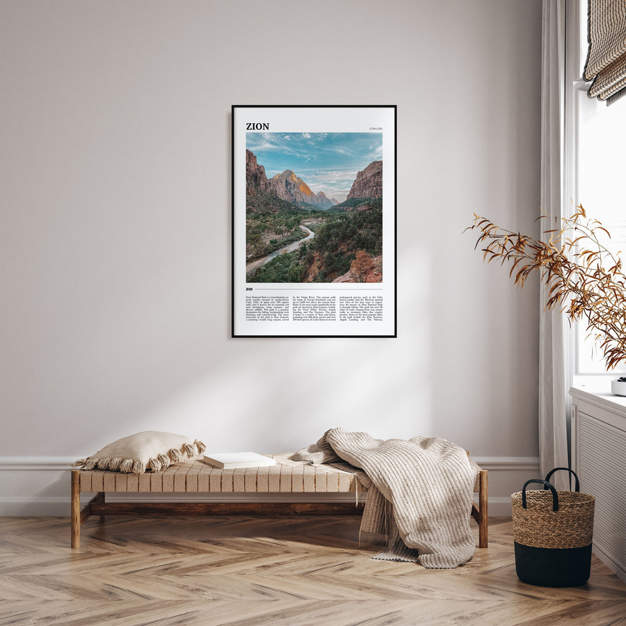 Zion National Park Travel Color Poster