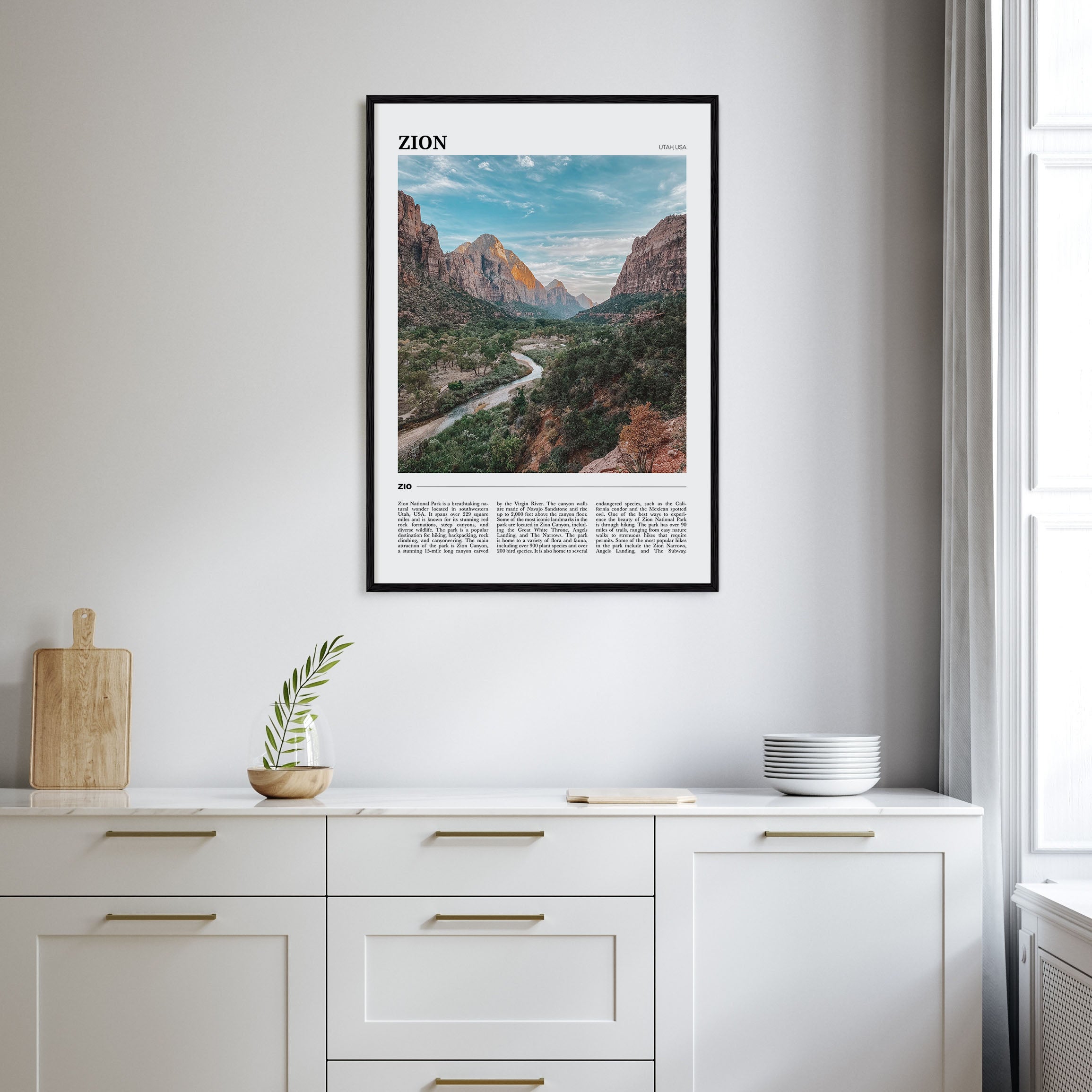 Zion National Park Travel Color Poster
