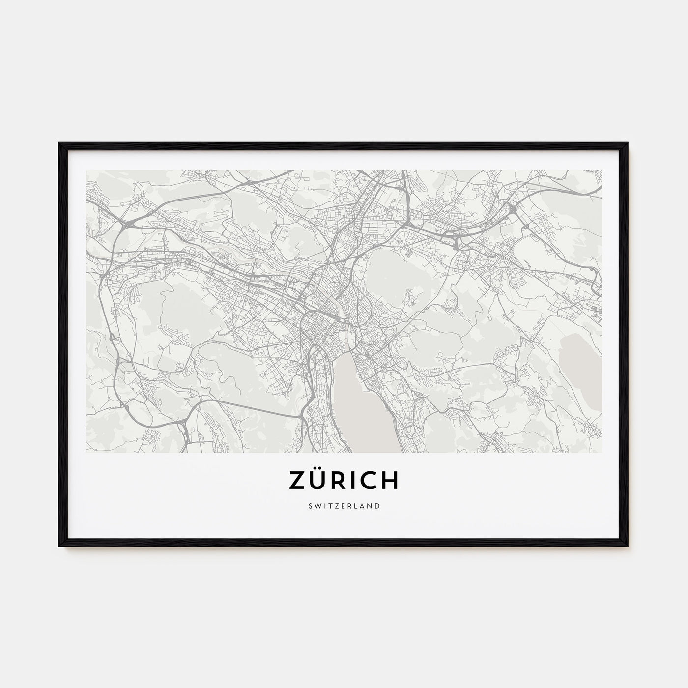 Zürich Map Landscape Poster