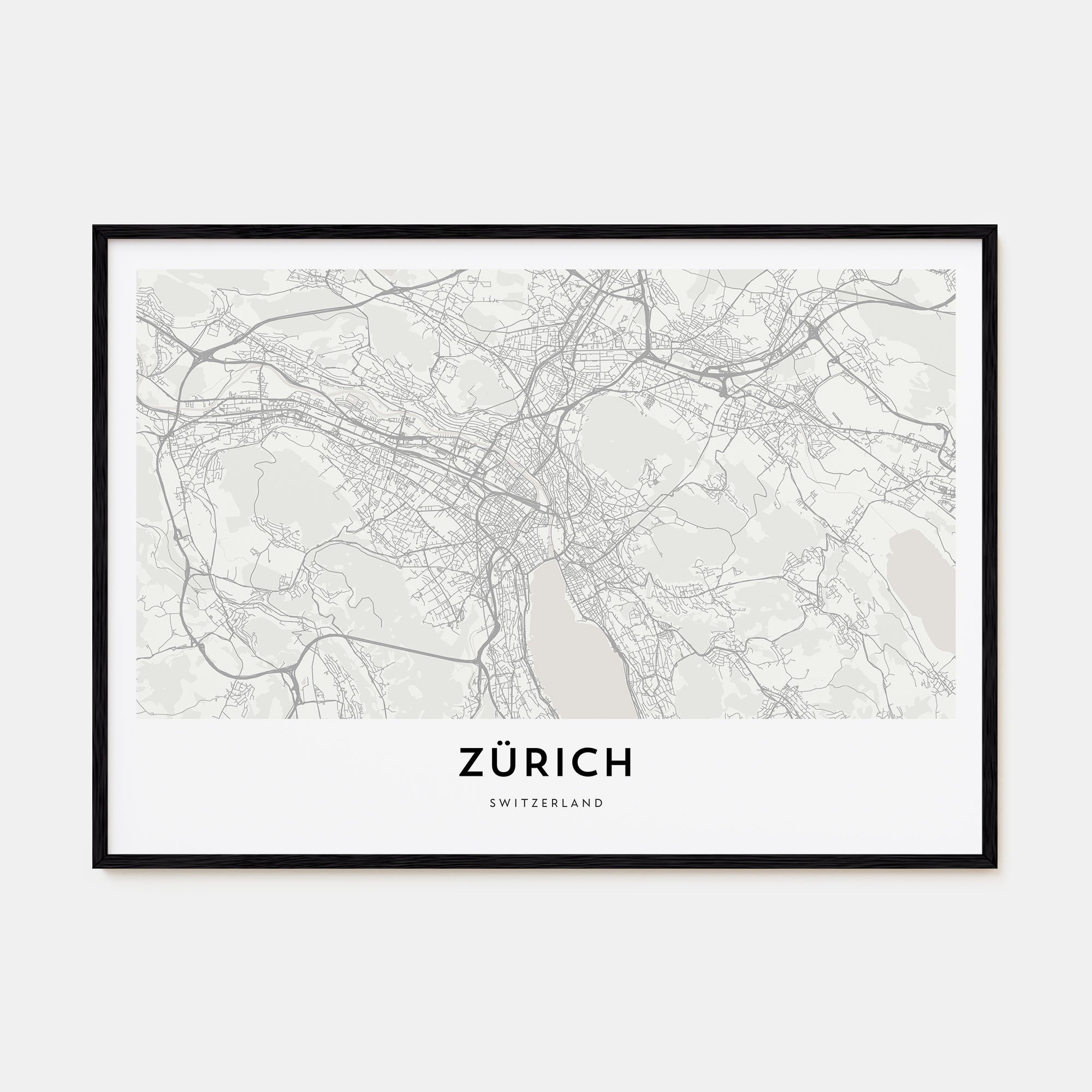 Zürich Map Landscape Poster
