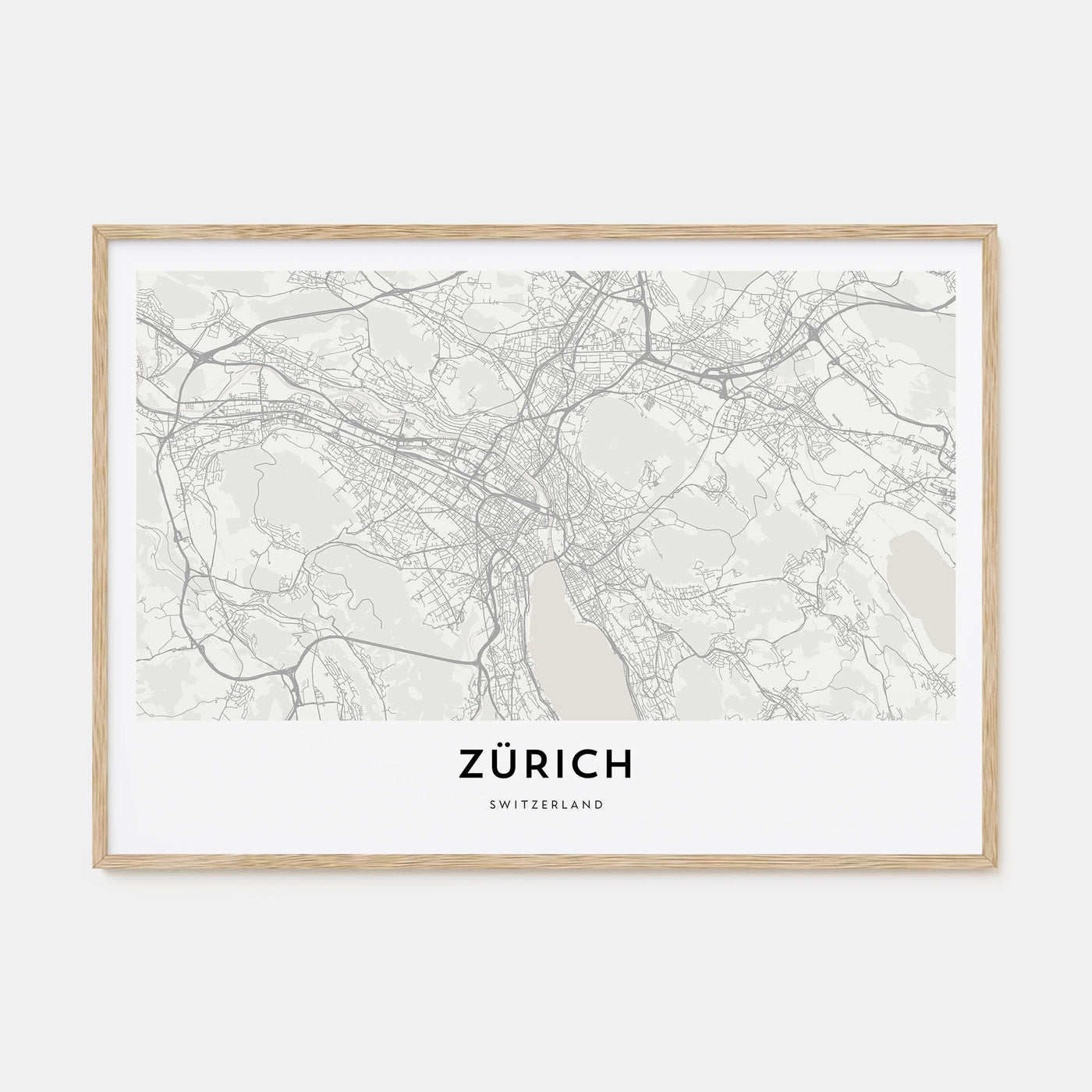 Zürich Map Landscape Poster