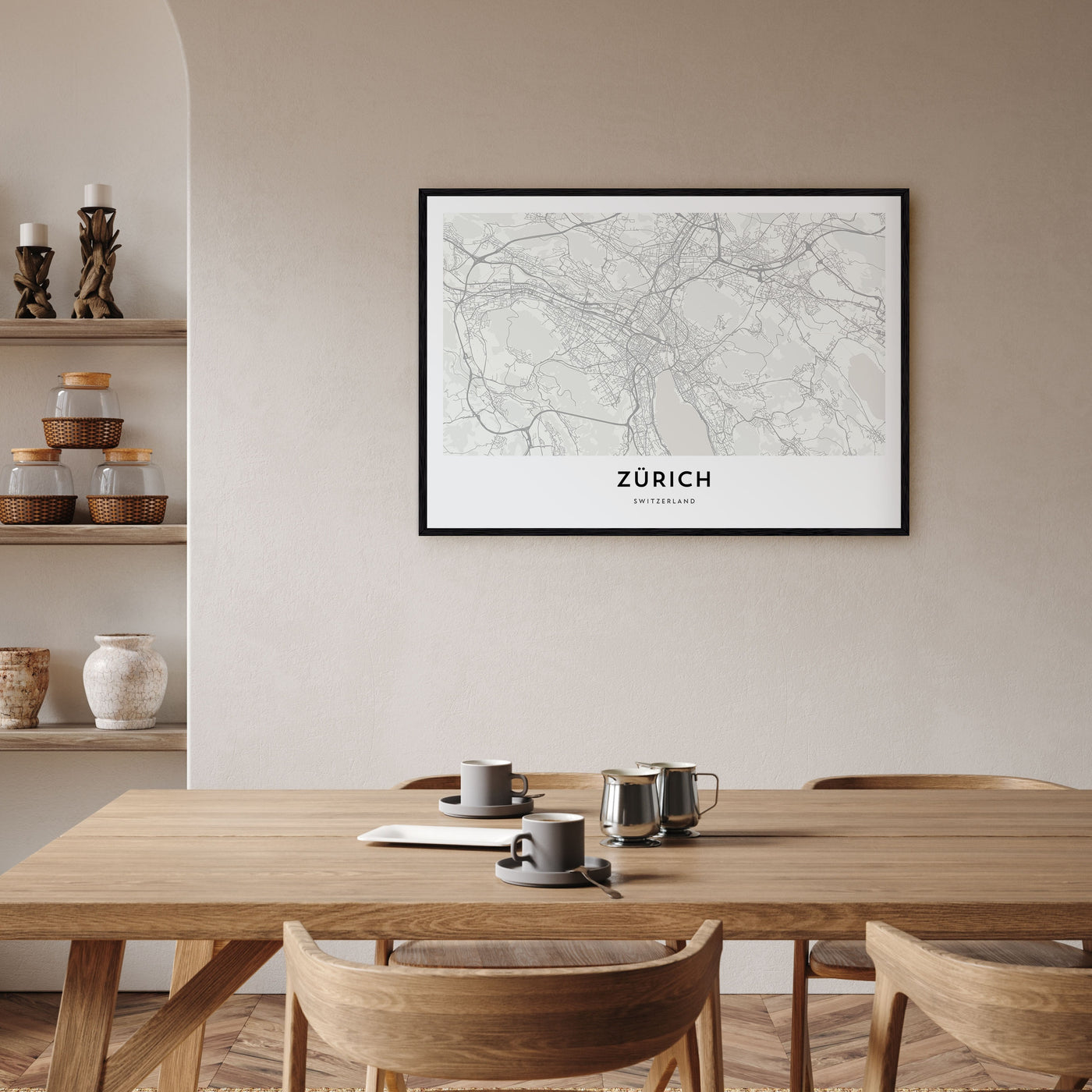 Zürich Map Landscape Poster