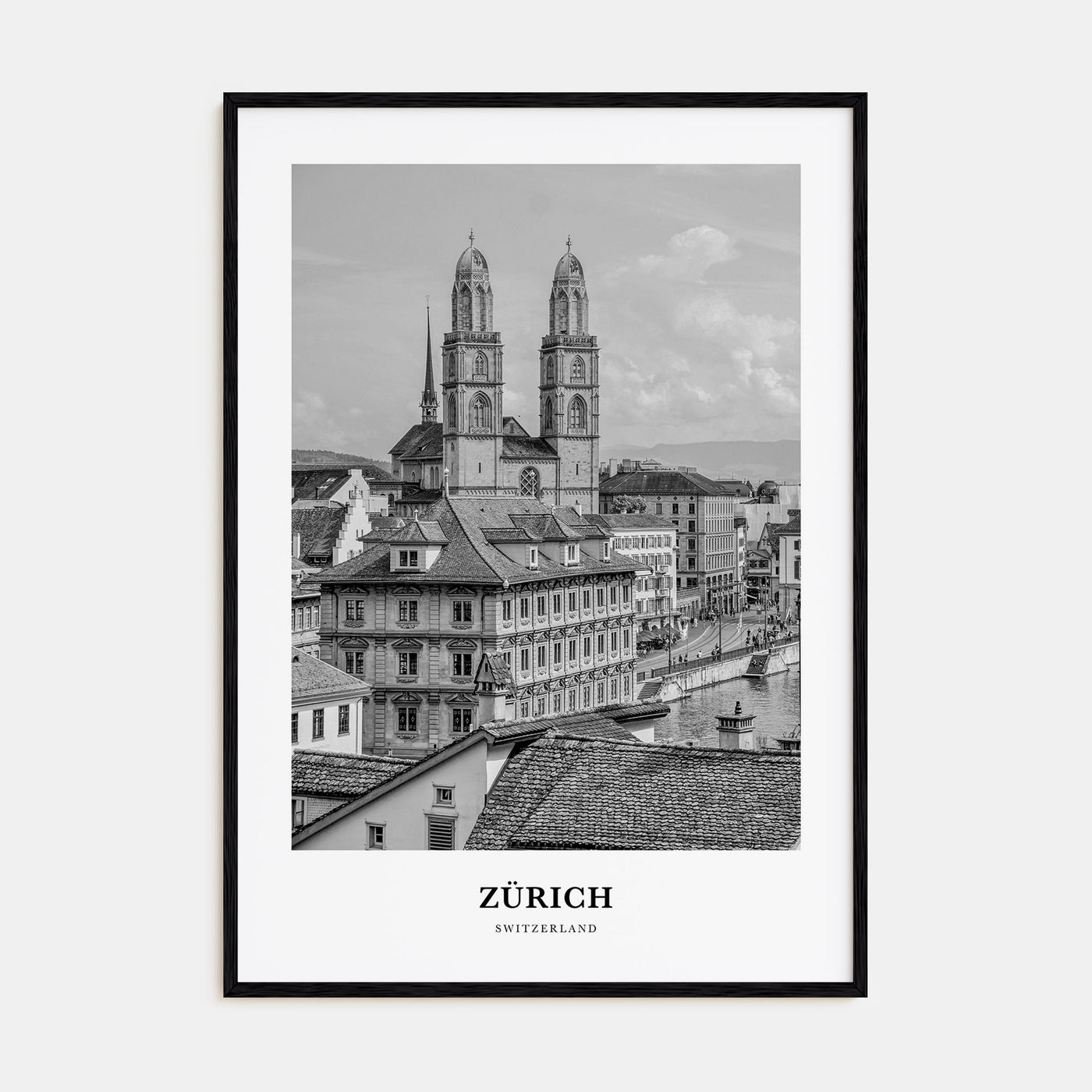 Zürich Portrait B&W Poster
