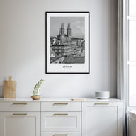 Zürich Portrait B&W Poster