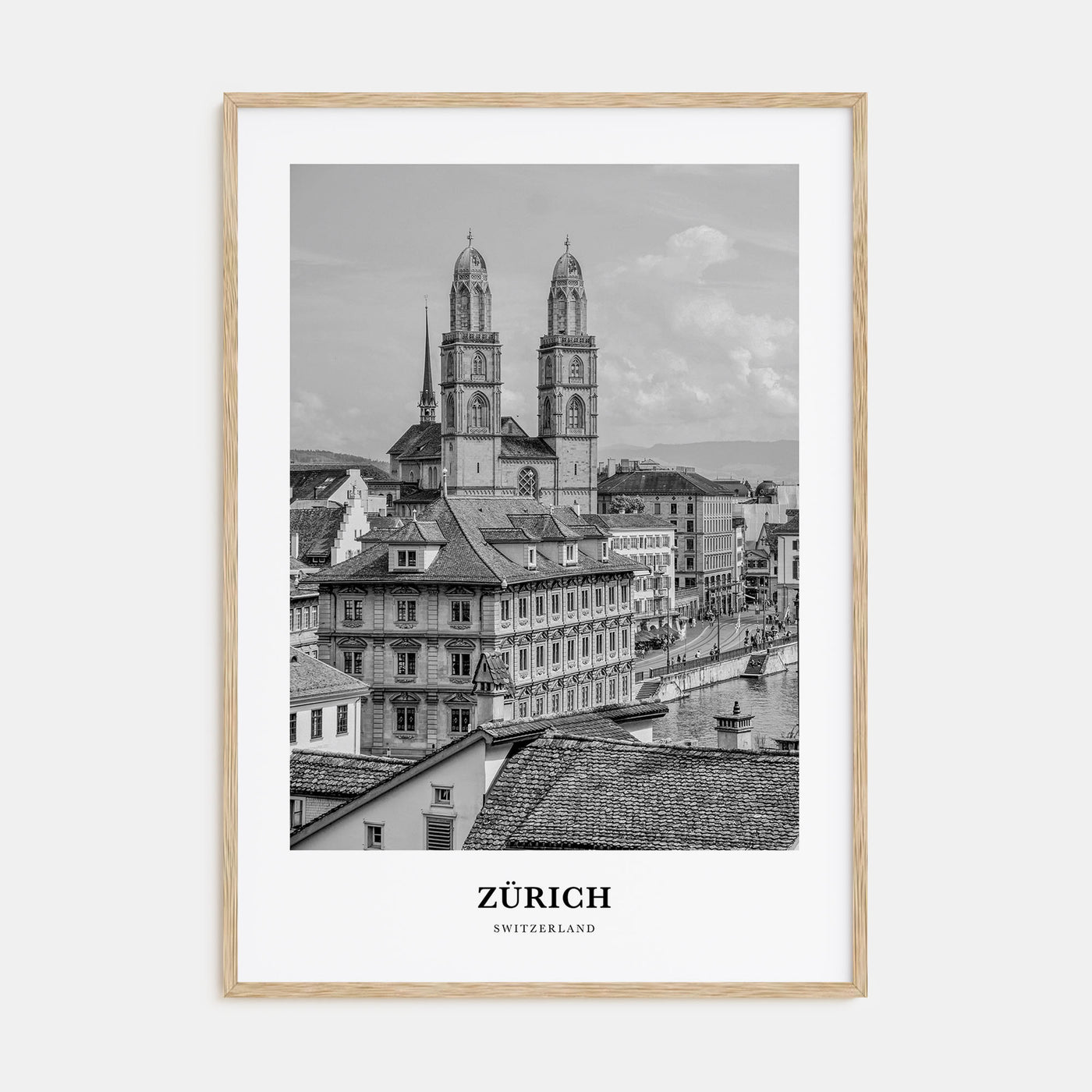 Zürich Portrait B&W Poster