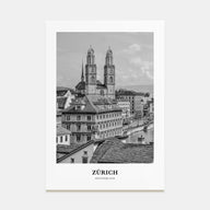 Zürich Portrait B&W Poster