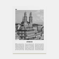 Zürich Travel B&W Poster