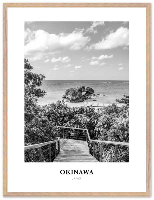 Okinawa Portrait B&W Poster